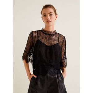 NWOT Mango Lace Top